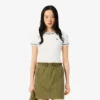 T-shirt da donna in jersey con bordi a contrasto T-shirt da donna in jersey con bordi a contrasto