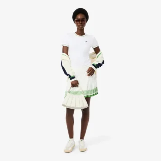 T-shirt da donna in jersey con bordi a contrasto