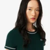 T-shirt da donna in jersey con bordi a contrasto T-shirt da donna in jersey con bordi a contrasto
