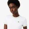T-shirt da donna in jersey con bordi a contrasto T-shirt da donna in jersey con bordi a contrasto