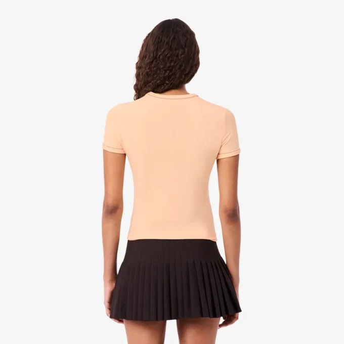 T-shirt da donna in jersey con bordi a contrasto T-shirt da donna in jersey con bordi a contrasto