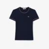 T-shirt da donna in jersey con bordi a contrasto