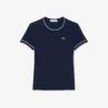T-shirt da donna in jersey con bordi a contrasto T-shirt da donna in jersey con bordi a contrasto