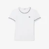 T-shirt da donna in jersey con bordi a contrasto T-shirt da donna in jersey con bordi a contrasto