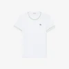 T-shirt da donna in jersey con bordi a contrasto T-shirt da donna in jersey con bordi a contrasto