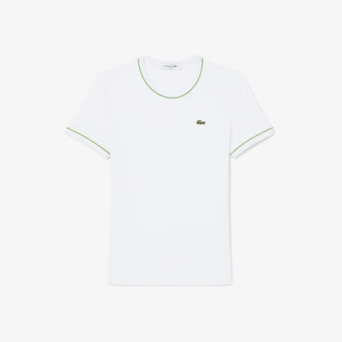T-shirt da donna in jersey con bordi a contrasto T-shirt da donna in jersey con bordi a contrasto