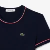 T-shirt da donna in jersey con bordi a contrasto