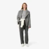 T-shirt da donna slim fit in cotone a costine T-shirt da donna slim fit in cotone a costine