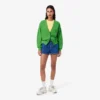 T-shirt da donna slim fit in cotone a costine T-shirt da donna slim fit in cotone a costine