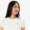 T-shirt da donna slim fit in cotone a costine