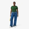 T-shirt da donna slim fit in cotone a costine T-shirt da donna slim fit in cotone a costine