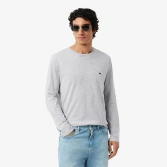 T-shirt da uomo a maniche lunghe in cotone Pima