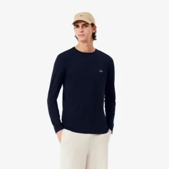 T-shirt da uomo a maniche lunghe in cotone Pima
