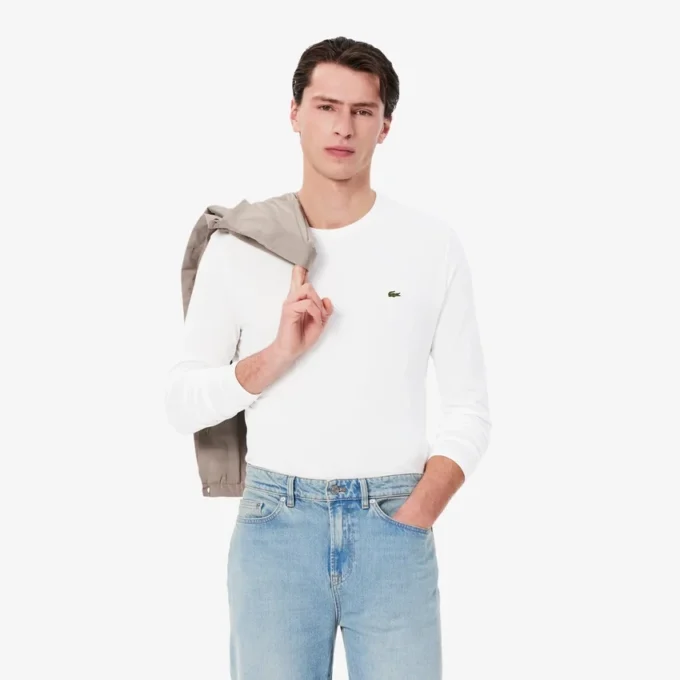 T-shirt da uomo a maniche lunghe in cotone Pima T-shirt da uomo a maniche lunghe in cotone Pima
