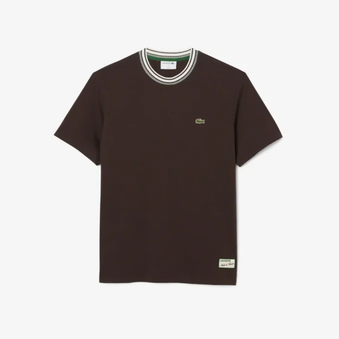 T-shirt da uomo con collo a righe Made in France T-shirt da uomo con collo a righe Made in France