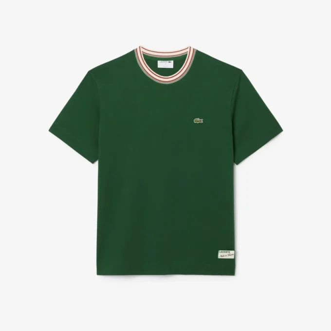 T-shirt da uomo con collo a righe Made in France T-shirt da uomo con collo a righe Made in France