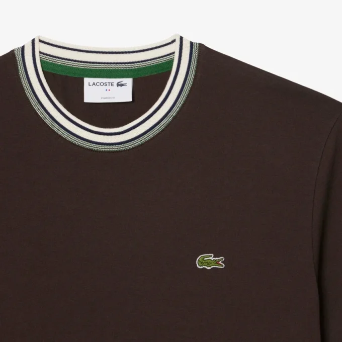 T-shirt da uomo con collo a righe Made in France T-shirt da uomo con collo a righe Made in France