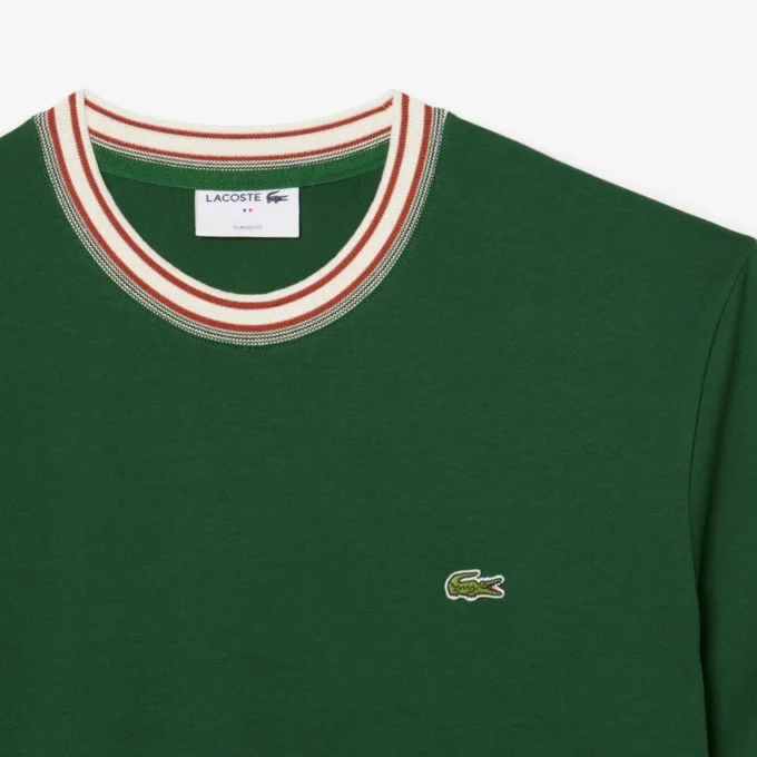 T-shirt da uomo con collo a righe Made in France T-shirt da uomo con collo a righe Made in France