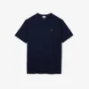 T-shirt da uomo in cotone a V con maniche a costine e vestibilità alta T-shirt da uomo in cotone a V con maniche a costine e vestibilità alta