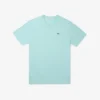 T-shirt da uomo in cotone a V con maniche a costine e vestibilità alta T-shirt da uomo in cotone a V con maniche a costine e vestibilità alta