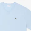 T-shirt da uomo in cotone a V con maniche a costine e vestibilità alta T-shirt da uomo in cotone a V con maniche a costine e vestibilità alta