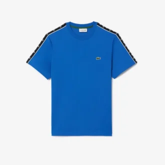 T-shirt da uomo in cotone con strisce e logo T-shirt da uomo in cotone con strisce e logo