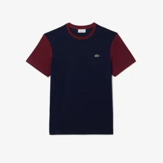 T-shirt da uomo in cotone con taglio regolare e blocchi di colore