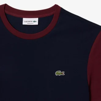 T-shirt da uomo in cotone con taglio regolare e blocchi di colore