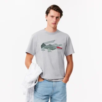 T-shirt da uomo in cotone pesante con grafica coccodrillo T-shirt da uomo in cotone pesante con grafica coccodrillo