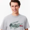 T-shirt da uomo in cotone pesante con grafica coccodrillo T-shirt da uomo in cotone pesante con grafica coccodrillo