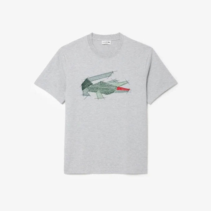 T-shirt da uomo in cotone pesante con grafica coccodrillo T-shirt da uomo in cotone pesante con grafica coccodrillo