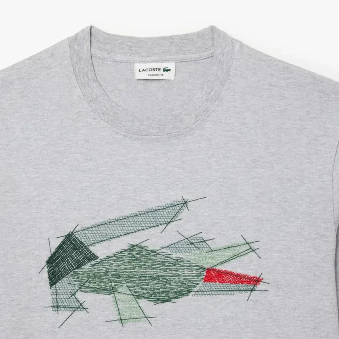 T-shirt da uomo in cotone pesante con grafica coccodrillo T-shirt da uomo in cotone pesante con grafica coccodrillo