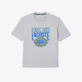 T-shirt da uomo in cotone pesante stampata, vestibilità ampia