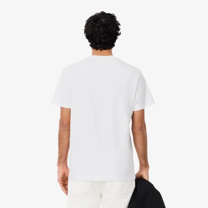 T-shirt da uomo in jersey di cotone con bordi con logo T-shirt da uomo in jersey di cotone con bordi con logo