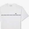 T-shirt da uomo in jersey di cotone con bordi con logo T-shirt da uomo in jersey di cotone con bordi con logo
