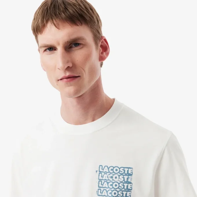 T-shirt da uomo in jersey di cotone con stampa T-shirt da uomo in jersey di cotone con stampa