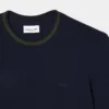 T-shirt da uomo in piqué elasticizzato con colletto a righe T-shirt da uomo in piqué elasticizzato con colletto a righe