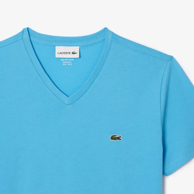 T-shirt da uomo leggera in cotone Pima con scollo a V T-shirt da uomo leggera in cotone Pima con scollo a V