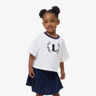 T-shirt in cotone con badge a contrasto