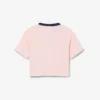 T-shirt in cotone con badge a contrasto T-shirt in cotone con badge a contrasto