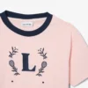 T-shirt in cotone con badge a contrasto T-shirt in cotone con badge a contrasto