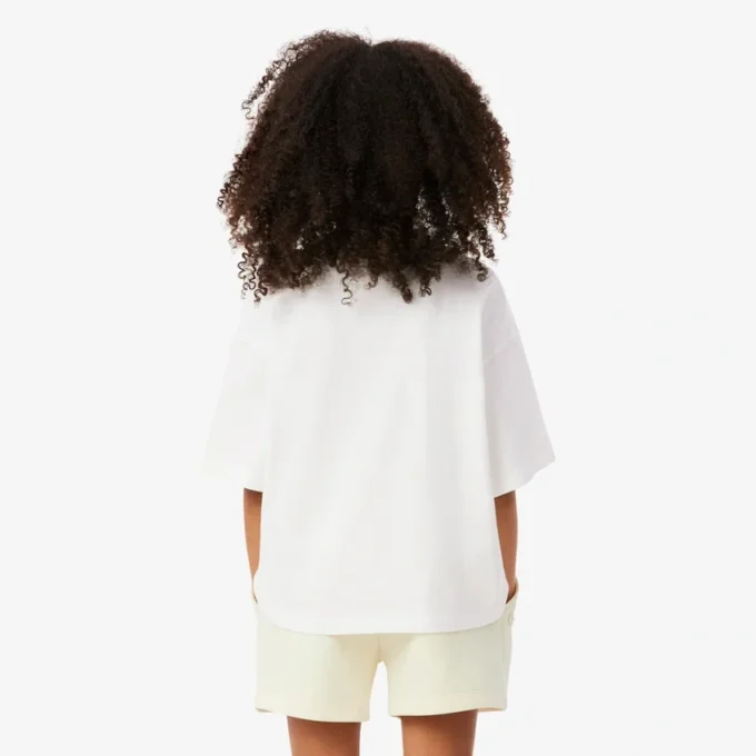 T-shirt in cotone con badge a contrasto T-shirt in cotone con badge a contrasto