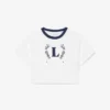 T-shirt in cotone con badge a contrasto T-shirt in cotone con badge a contrasto