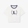 T-shirt in cotone con badge a contrasto T-shirt in cotone con badge a contrasto