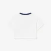 T-shirt in cotone con badge a contrasto T-shirt in cotone con badge a contrasto