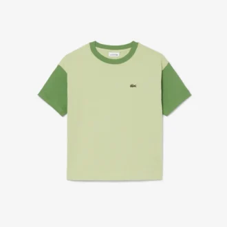 T-shirt in cotone con bordi a contrasto