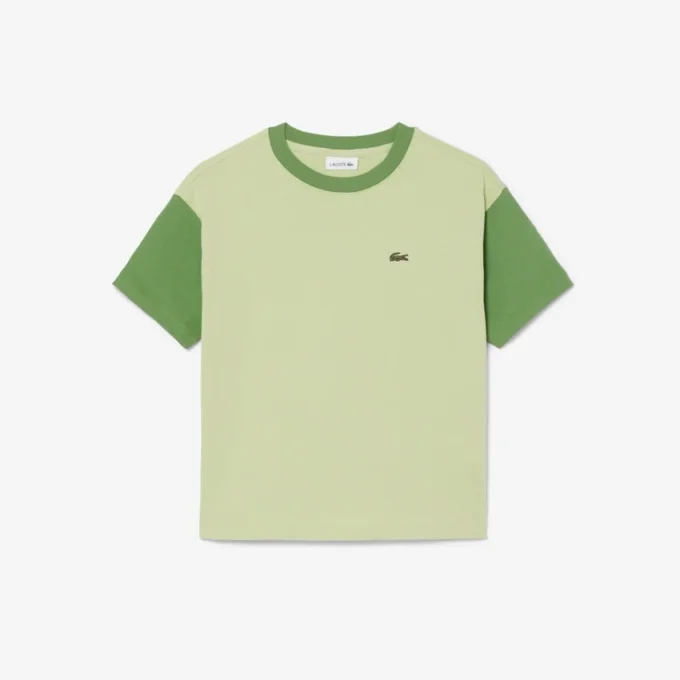 T-shirt in cotone con bordi a contrasto T-shirt in cotone con bordi a contrasto