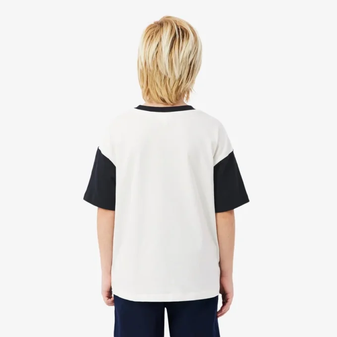 T-shirt in cotone con bordi a contrasto T-shirt in cotone con bordi a contrasto
