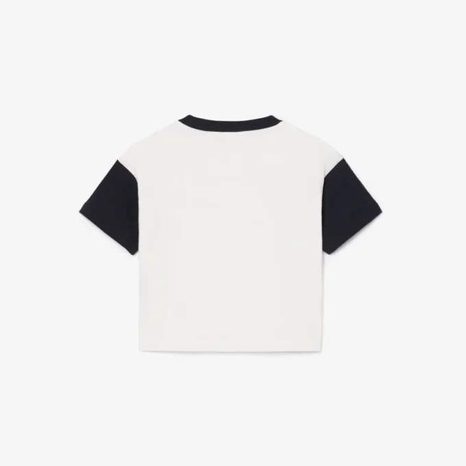 T-shirt in cotone con bordi a contrasto T-shirt in cotone con bordi a contrasto
