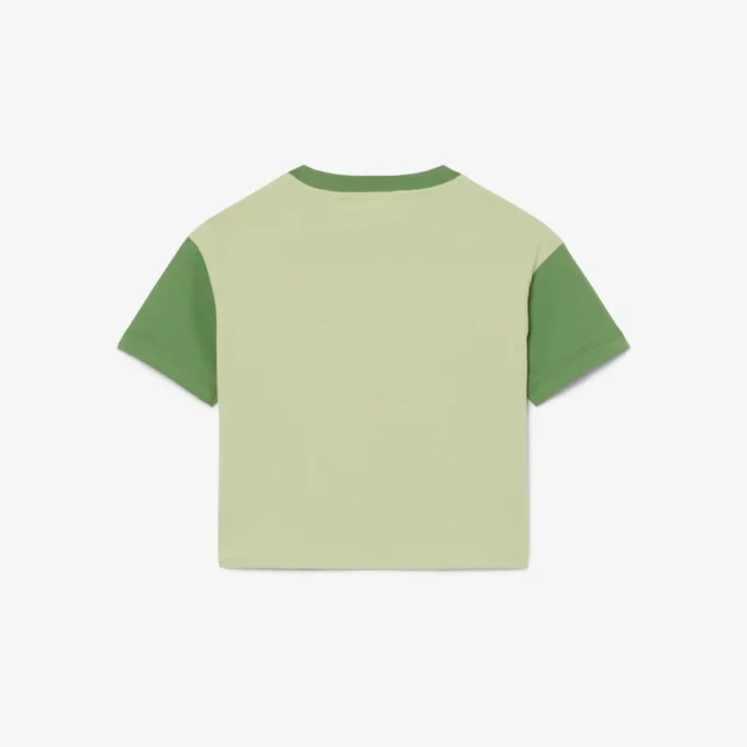 T-shirt in cotone con bordi a contrasto T-shirt in cotone con bordi a contrasto